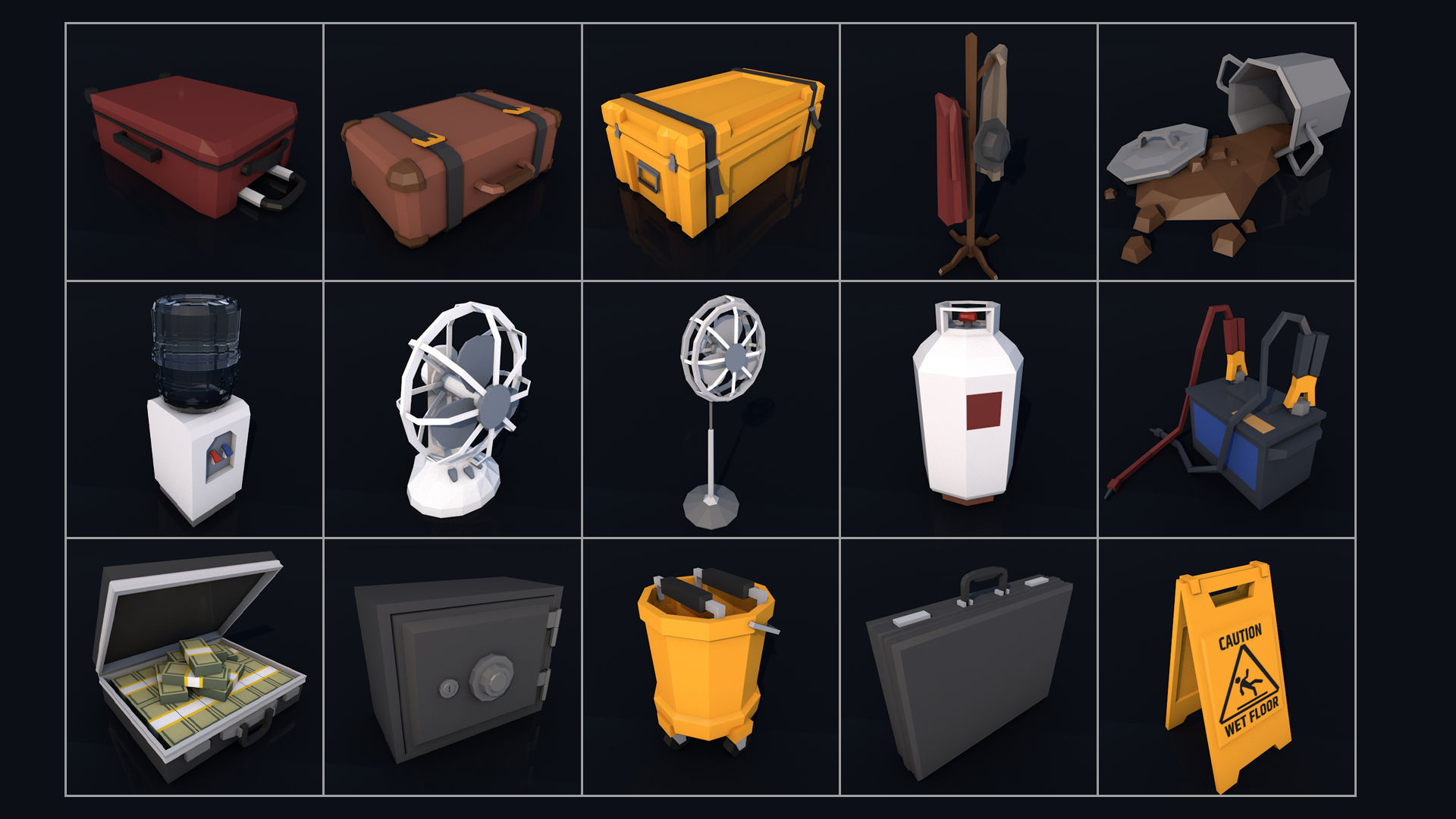 Low Poly City Mega Pack 2 Collection Low-poly 3D model_57