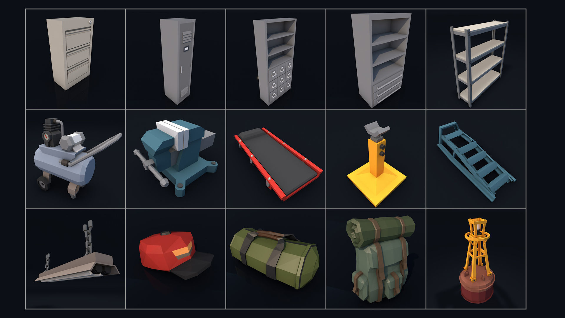 Low Poly City Mega Pack 2 Collection Low-poly 3D model_31