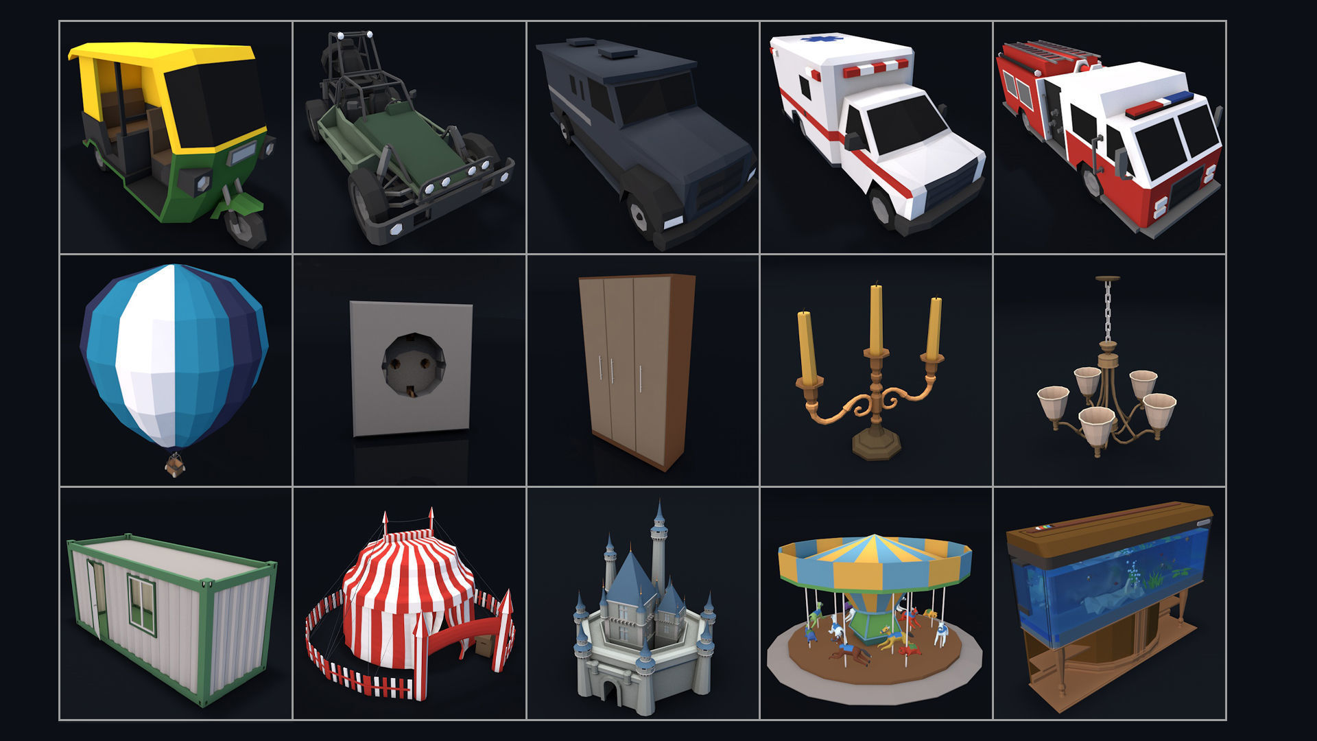 Low Poly City Mega Pack 2 Collection Low-poly 3D model_83