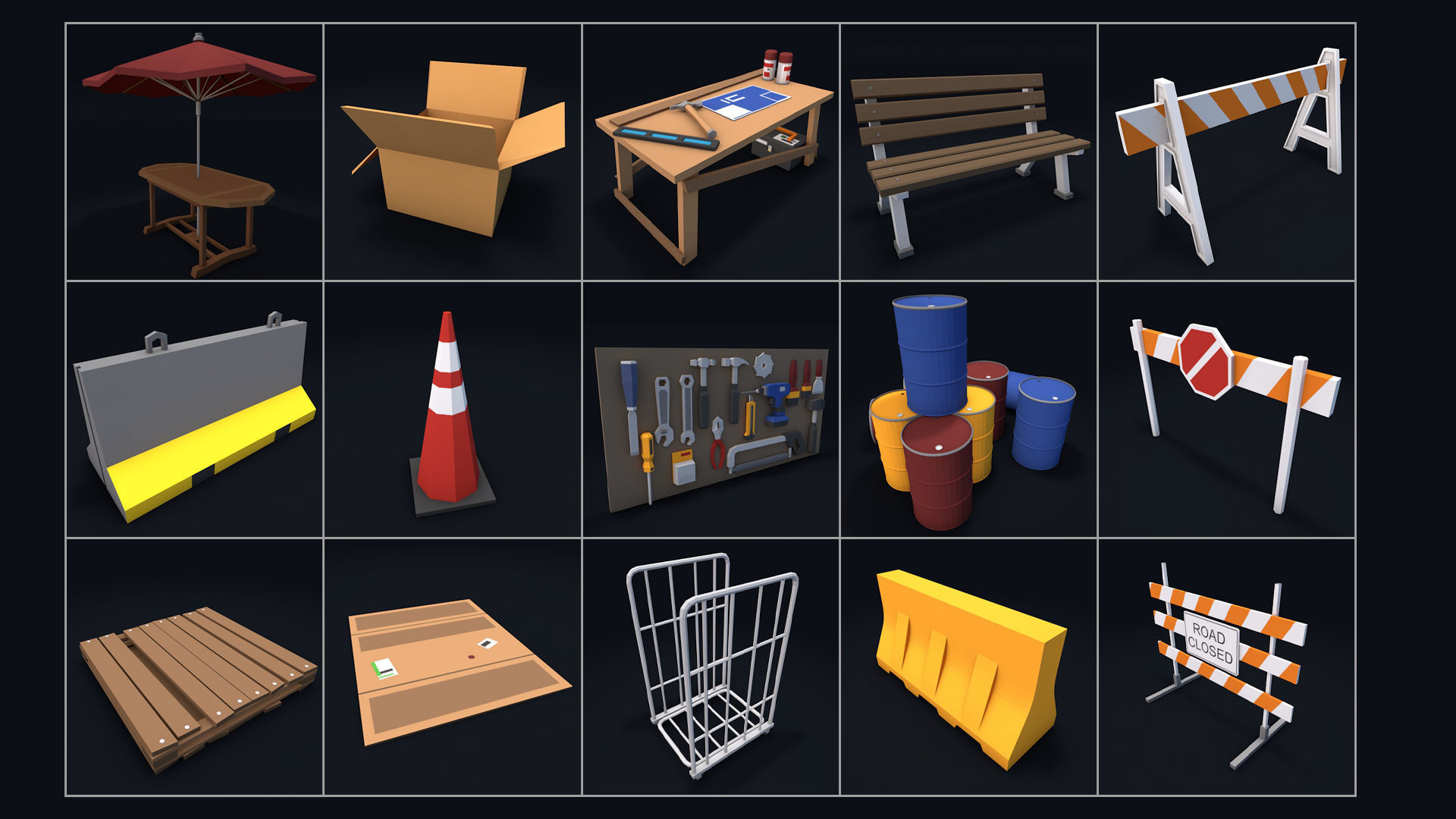 Low Poly City Mega Pack 2 Collection Low-poly 3D model_54