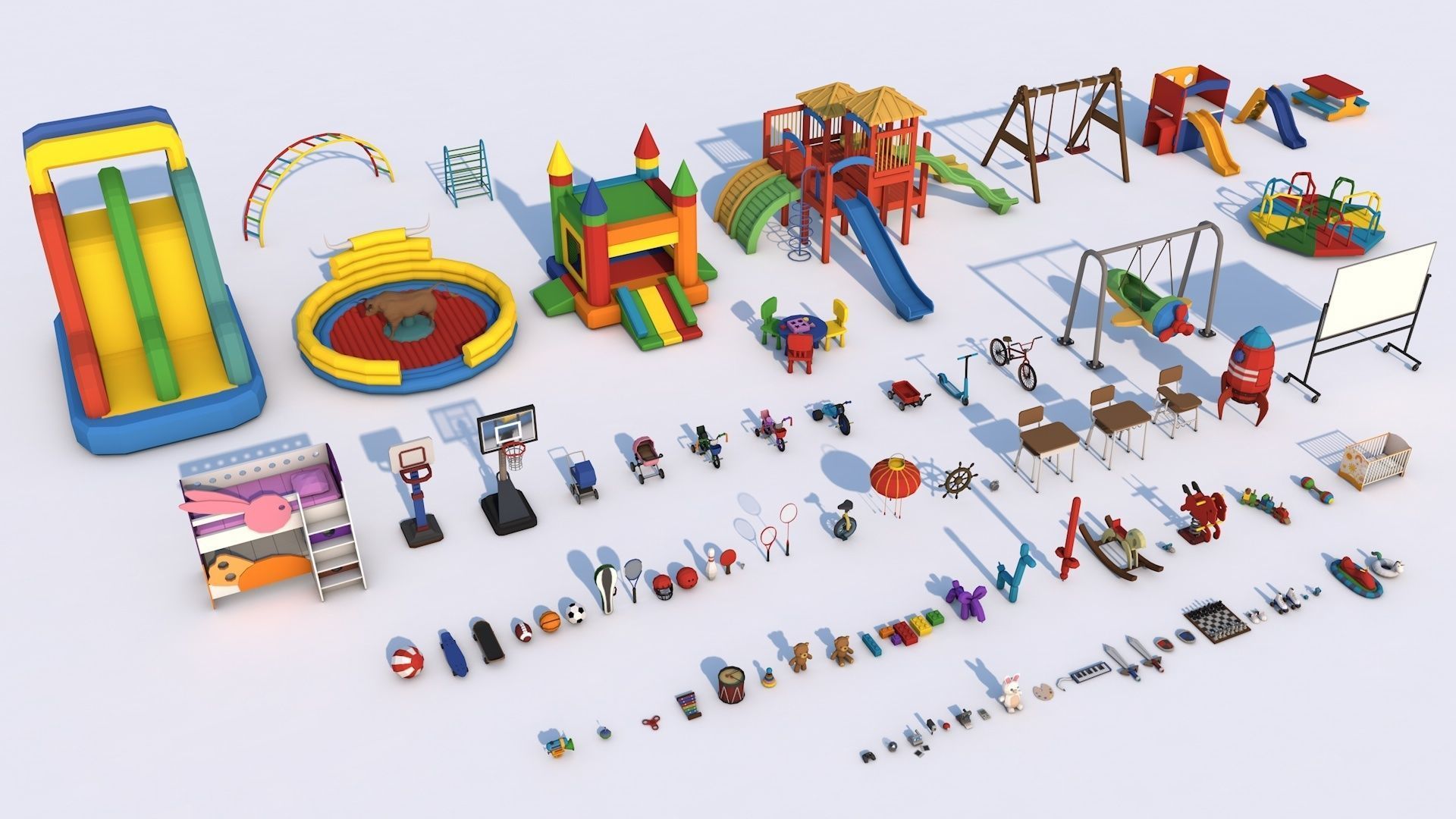 Low Poly City Mega Pack 2 Collection Low-poly 3D model_14