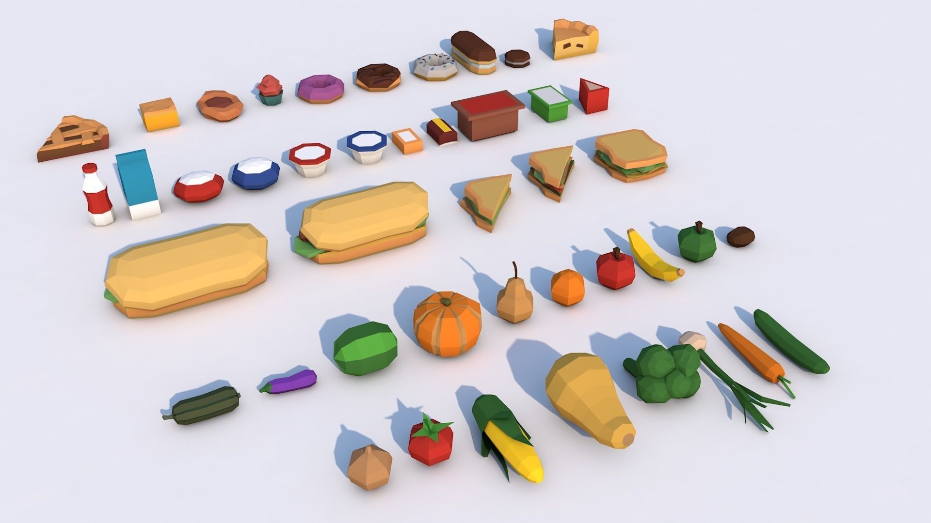 Low Poly City Mega Pack 2 Collection Low-poly 3D model_5