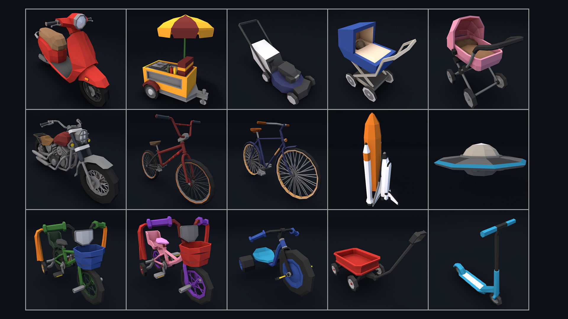 Low Poly City Mega Pack 2 Collection Low-poly 3D model_70