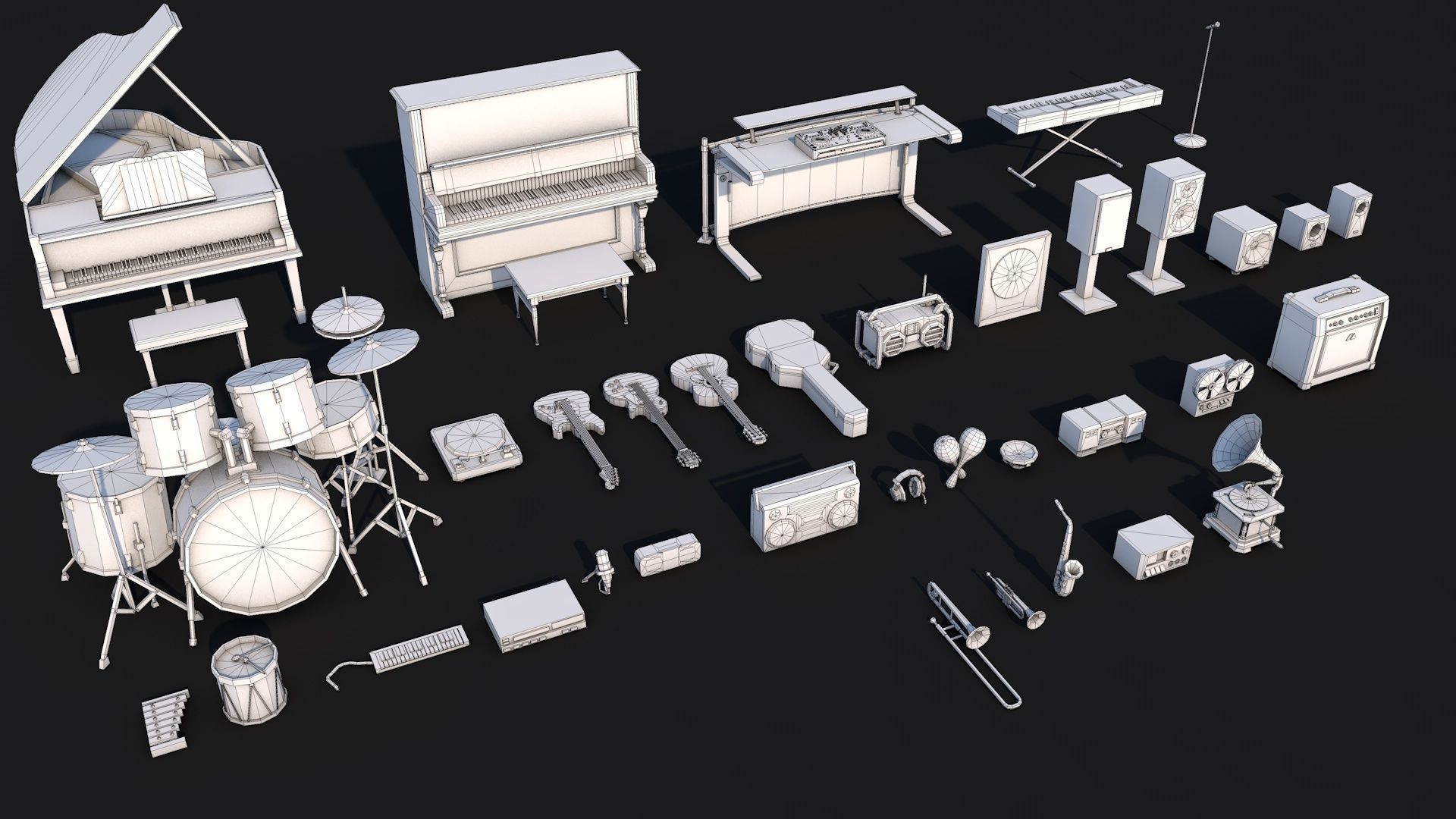 Low Poly City Mega Pack 2 Collection Low-poly 3D model_23