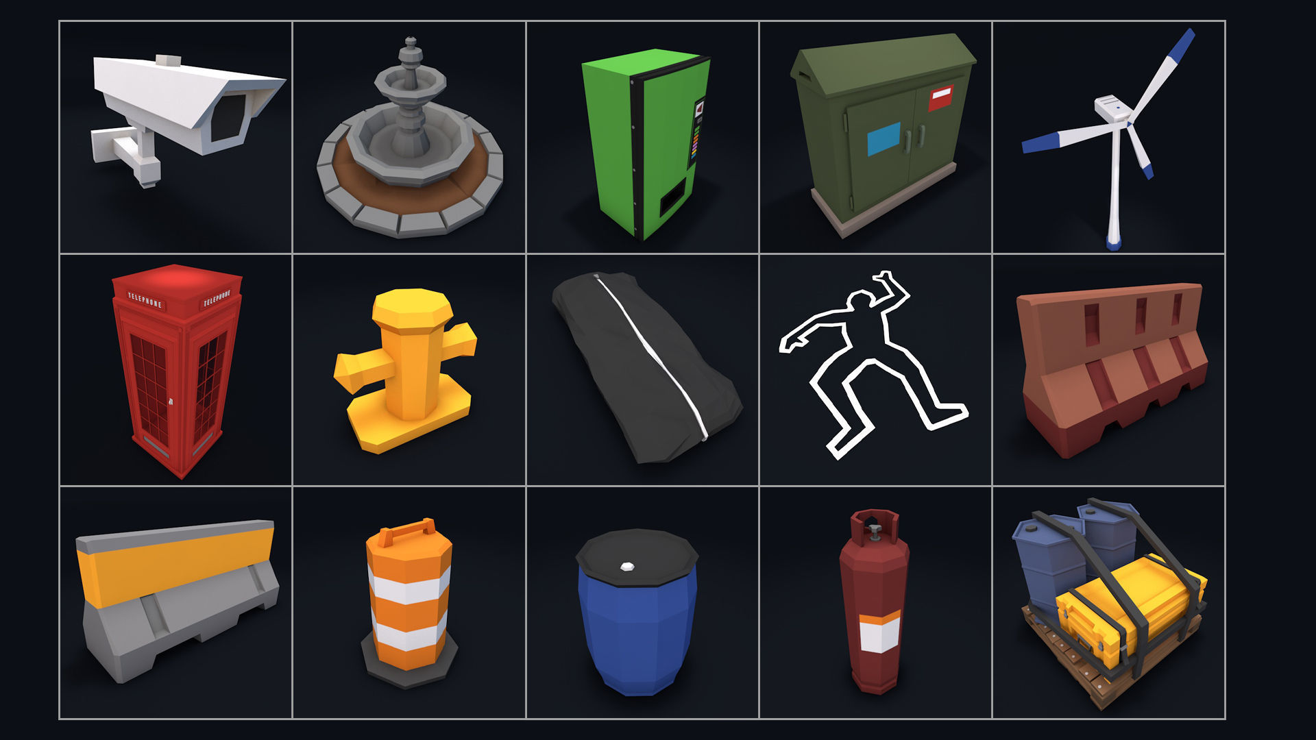 Low Poly City Mega Pack 2 Collection Low-poly 3D model_36