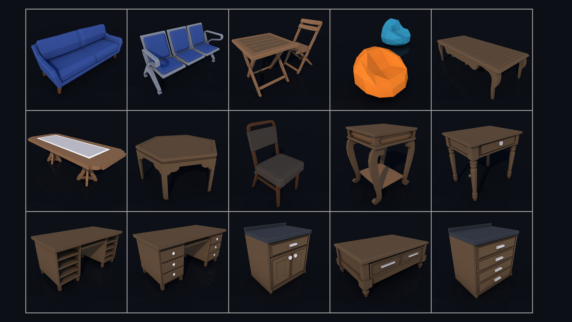 Low Poly City Mega Pack 2 Collection Low-poly 3D model_37