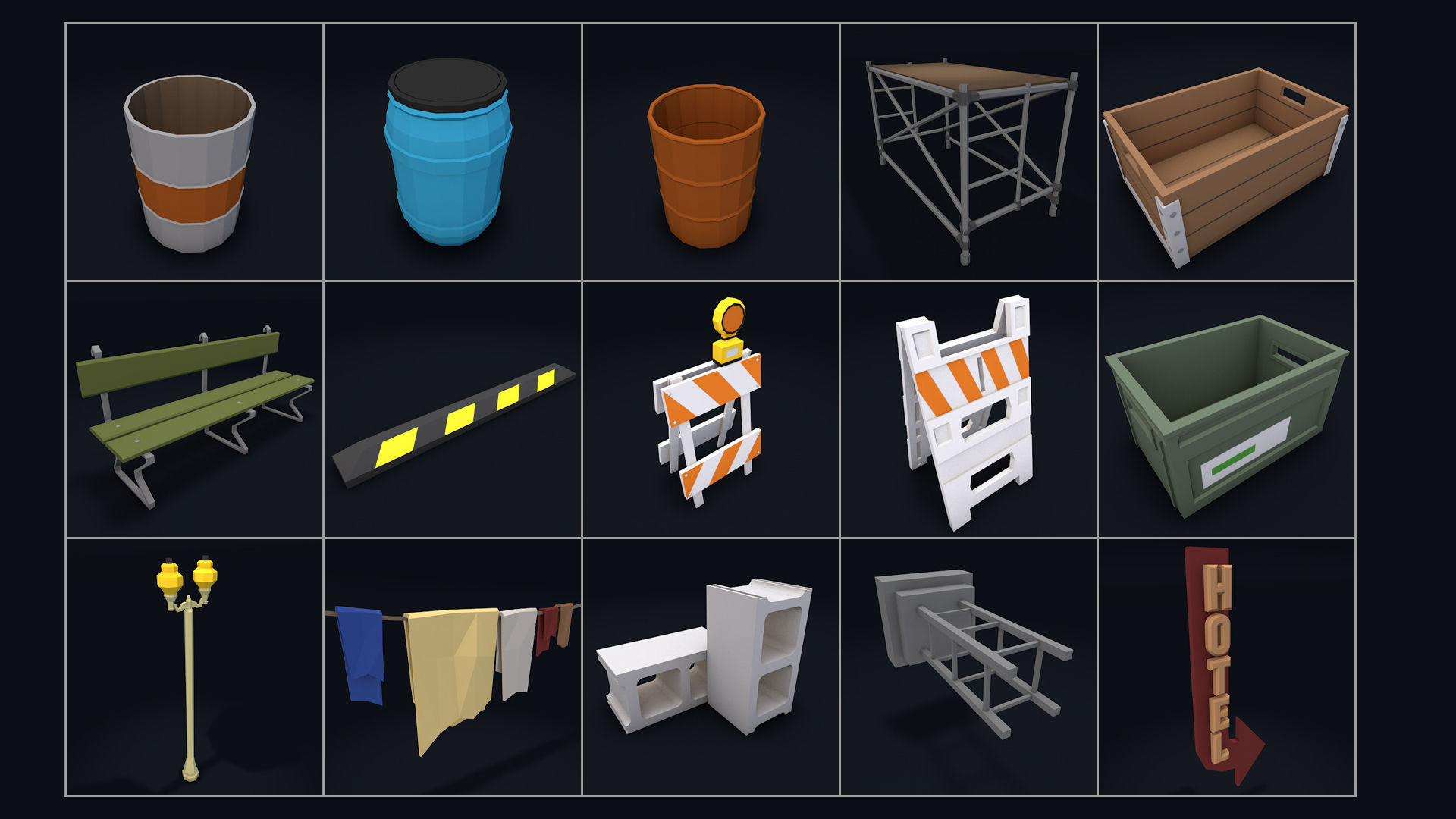 Low Poly City Mega Pack 2 Collection Low-poly 3D model_55