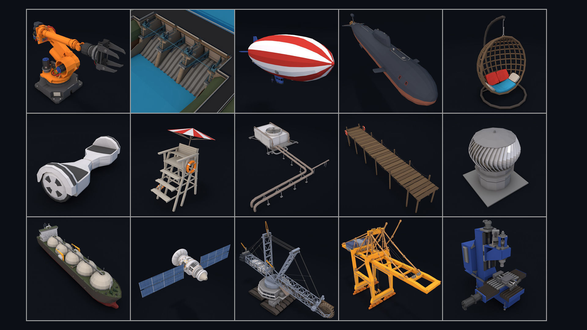 Low Poly City Mega Pack 2 Collection Low-poly 3D model_94