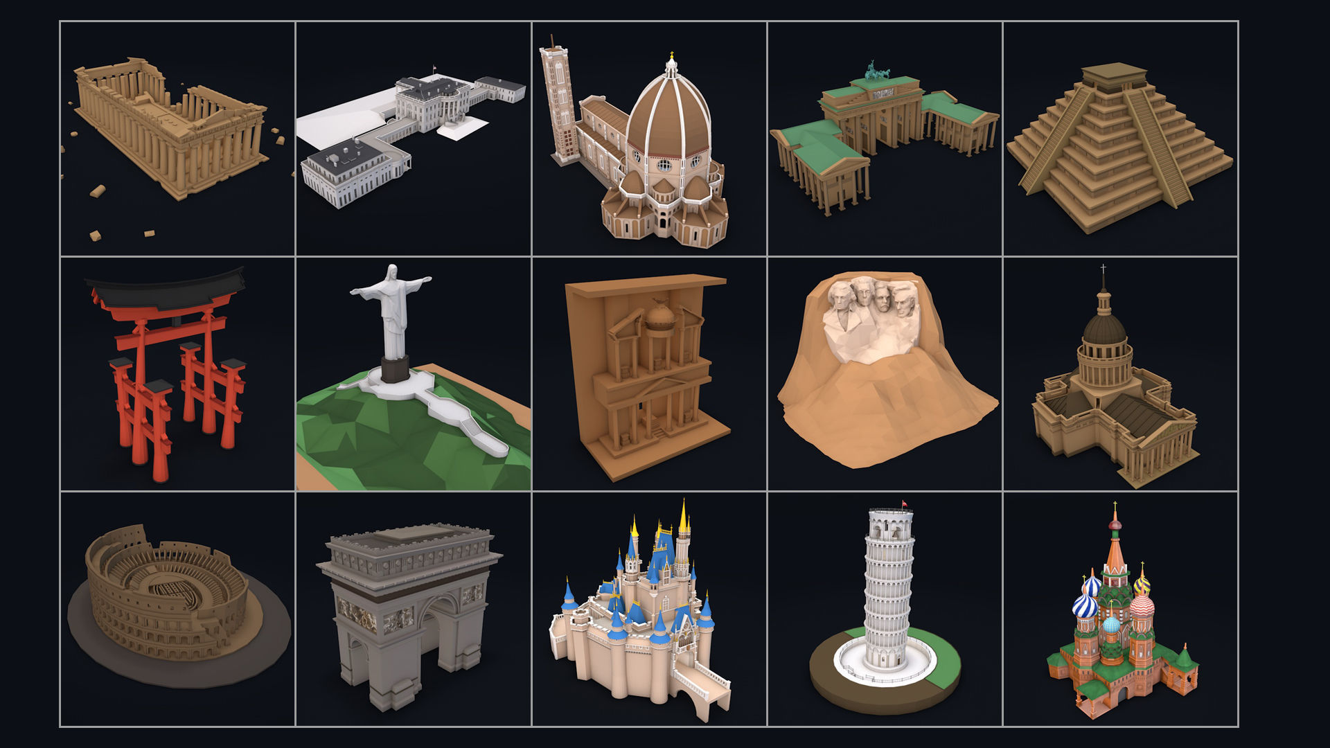 Low Poly City Mega Pack 2 Collection Low-poly 3D model_90