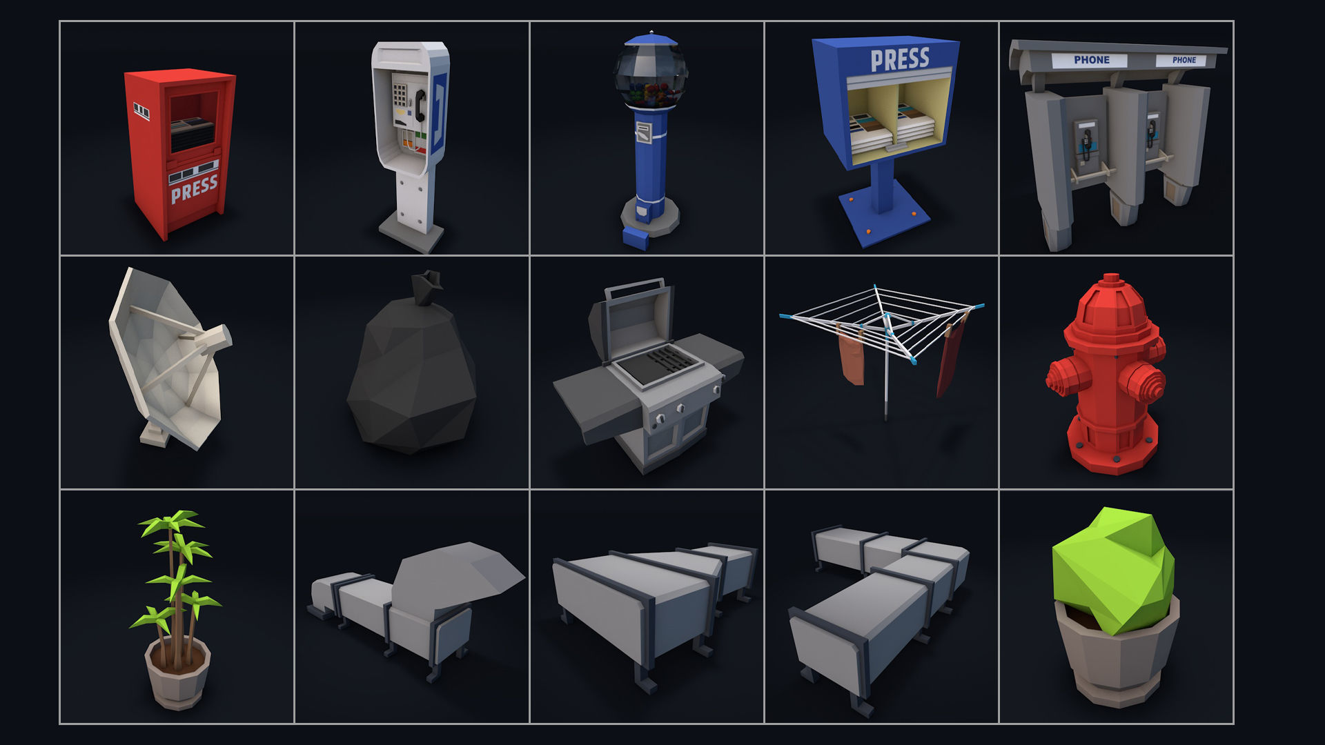 Low Poly City Mega Pack 2 Collection Low-poly 3D model_39