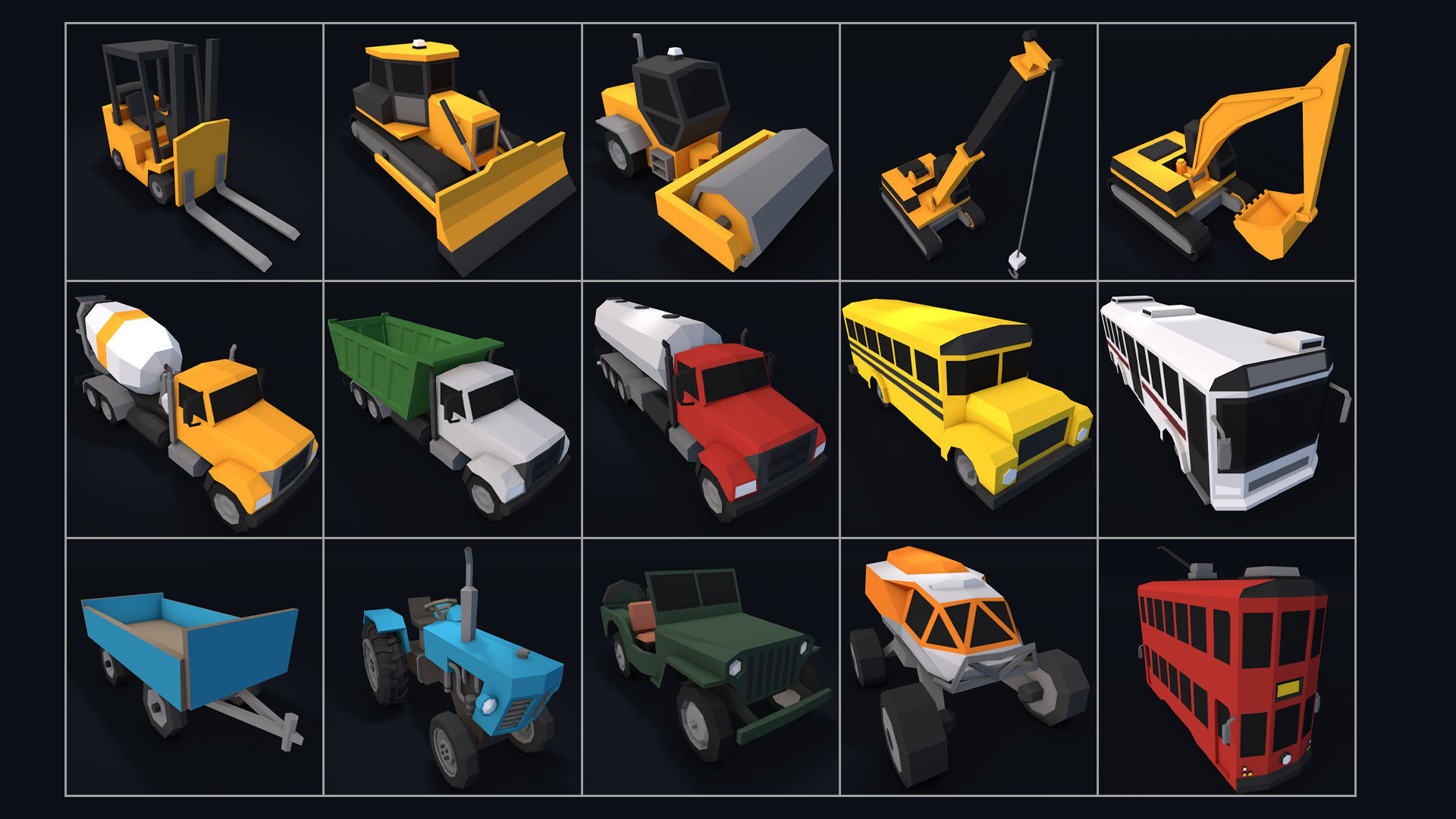 Low Poly City Mega Pack 2 Collection Low-poly 3D model_73