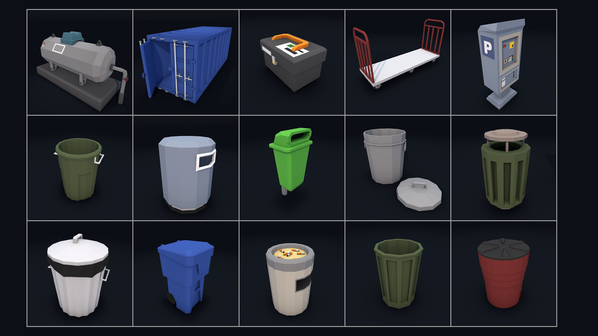 Low Poly City Mega Pack 2 Collection Low-poly 3D model_32