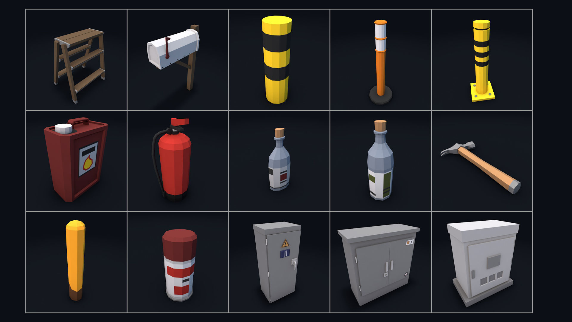 Low Poly City Mega Pack 2 Collection Low-poly 3D model_29