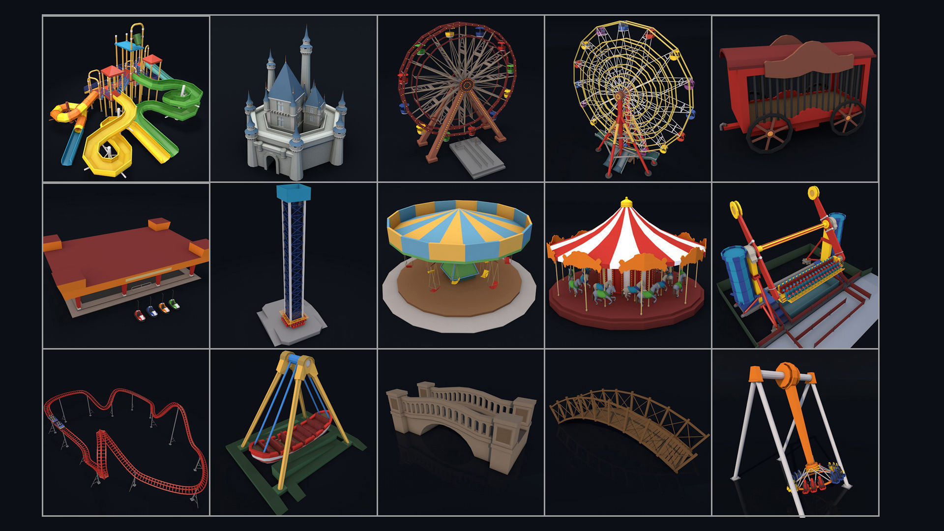 Low Poly City Mega Pack 2 Collection Low-poly 3D model_85