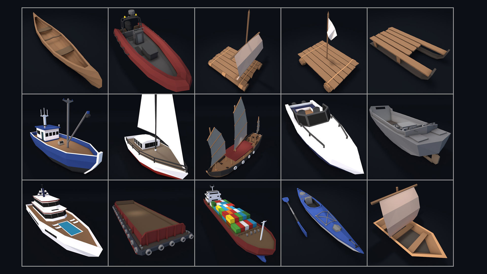 Low Poly City Mega Pack 2 Collection Low-poly 3D model_75