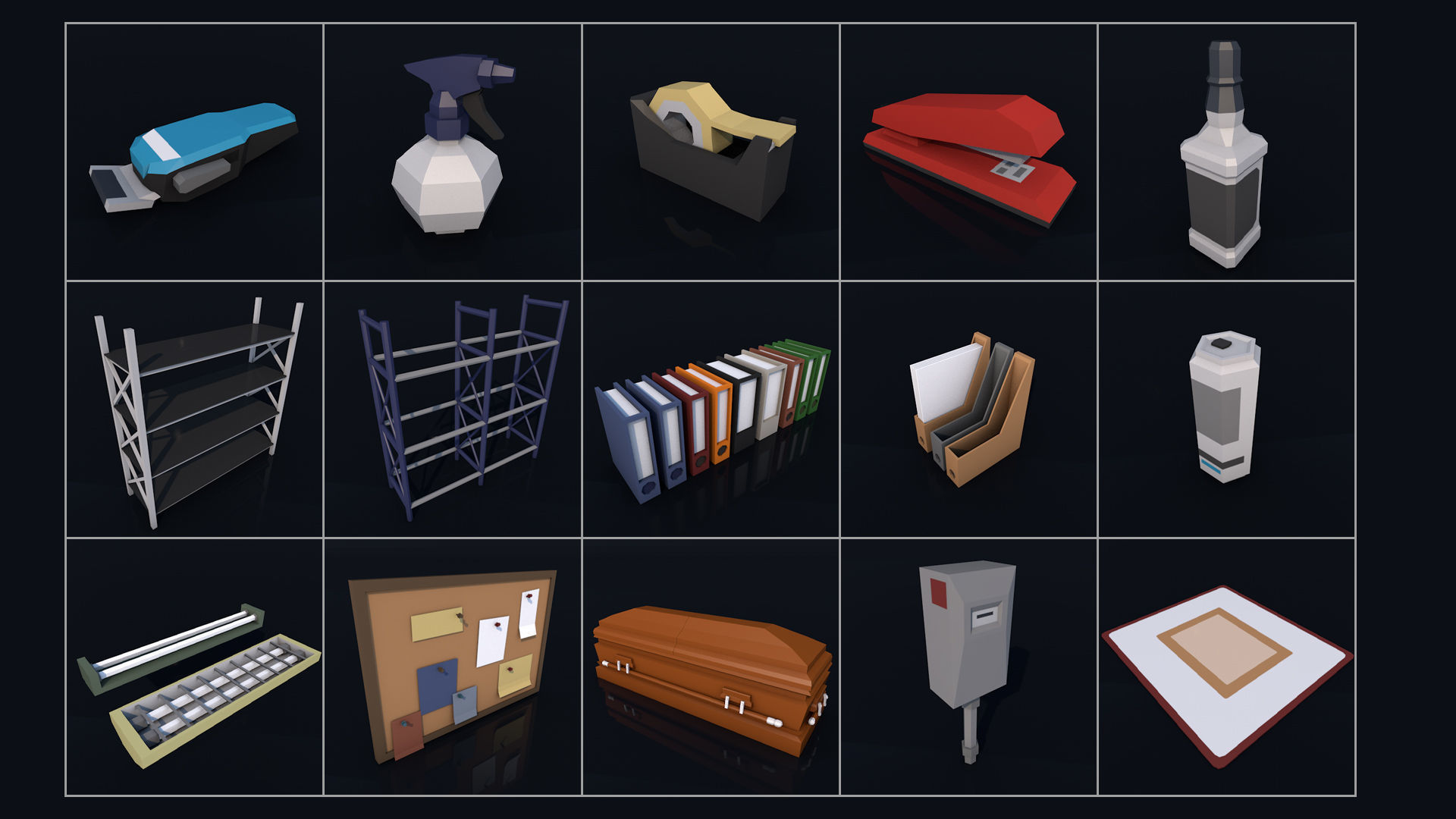 Low Poly City Mega Pack 2 Collection Low-poly 3D model_50