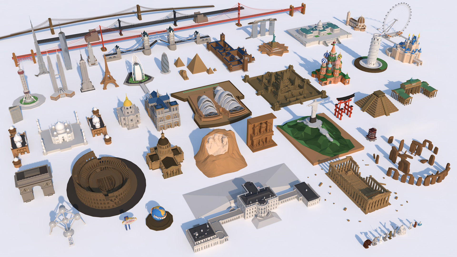 Low Poly City Mega Pack 2 Collection Low-poly 3D model_12