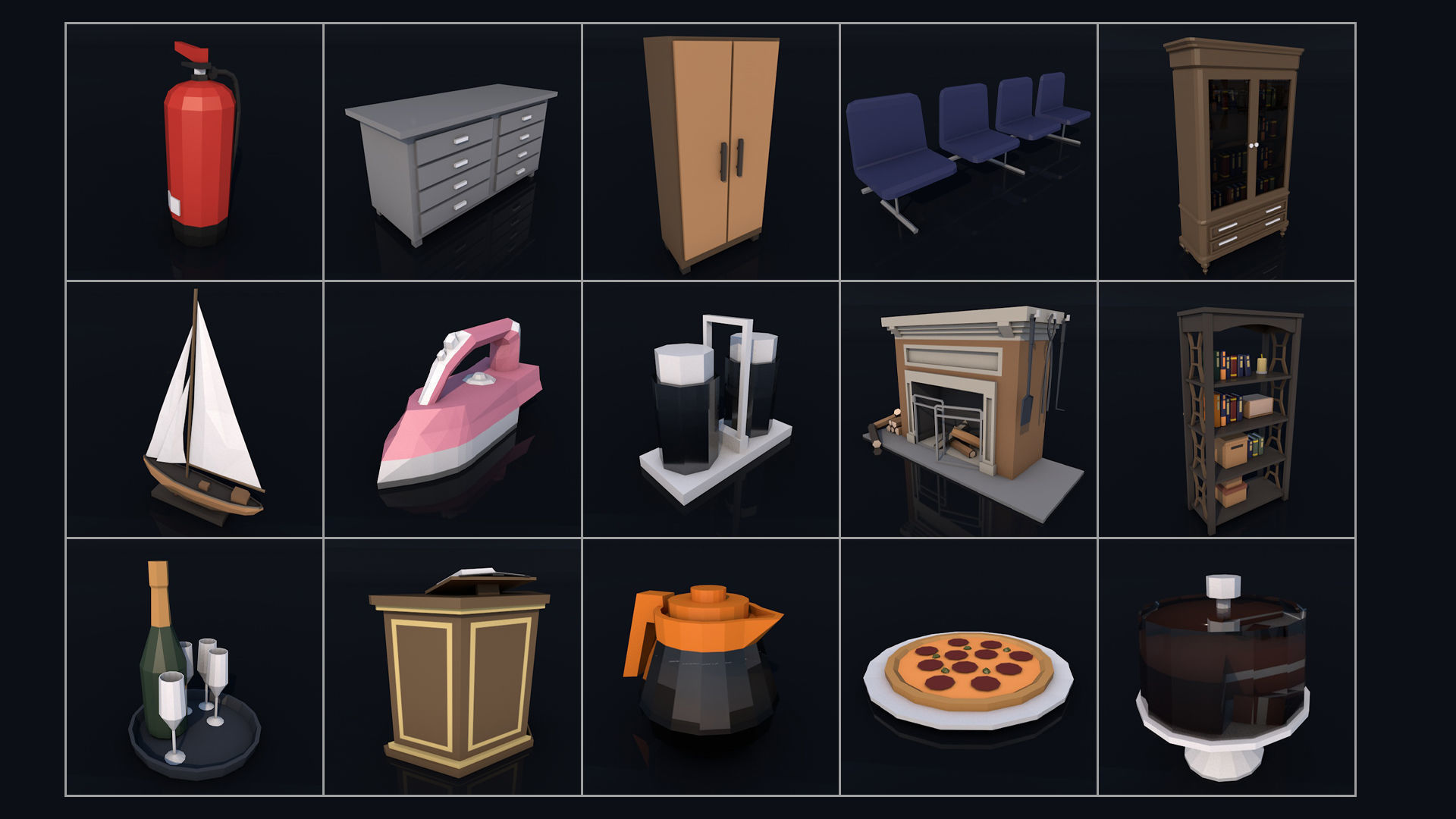 Low Poly City Mega Pack 2 Collection Low-poly 3D model_44