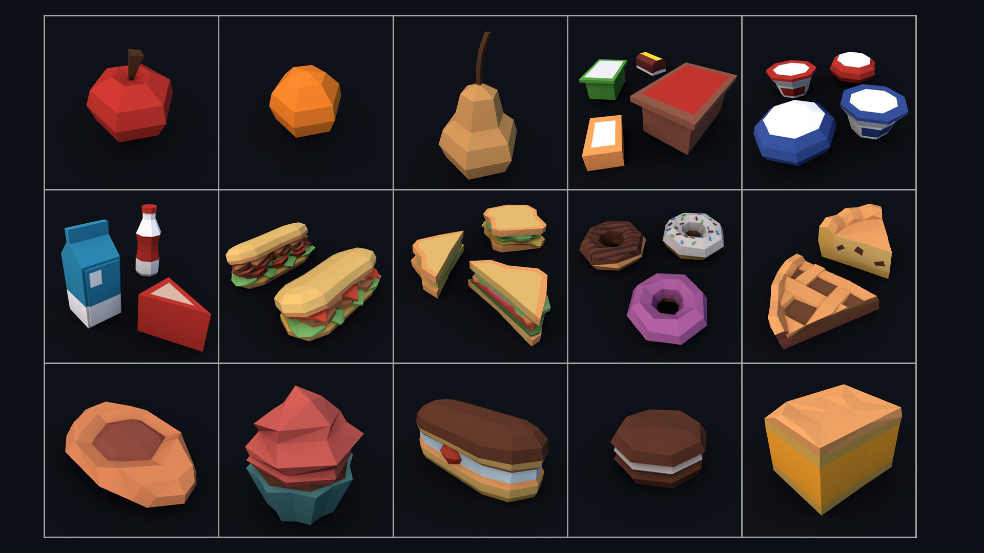 Low Poly City Mega Pack 2 Collection Low-poly 3D model_53