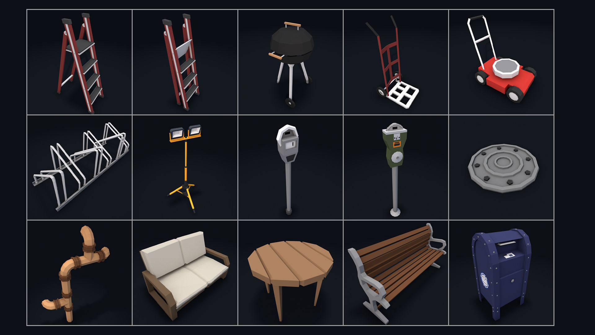 Low Poly City Mega Pack 2 Collection Low-poly 3D model_40