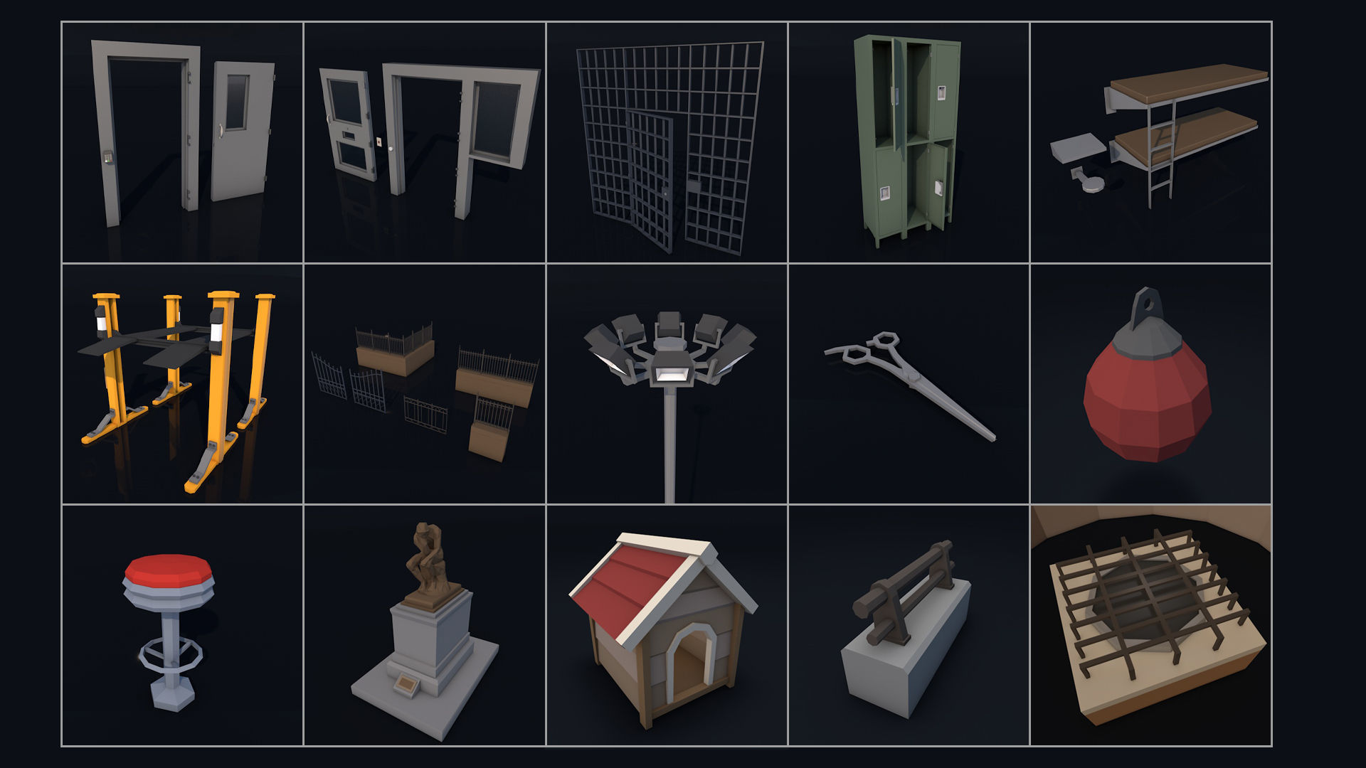 Low Poly City Mega Pack 2 Collection Low-poly 3D model_34