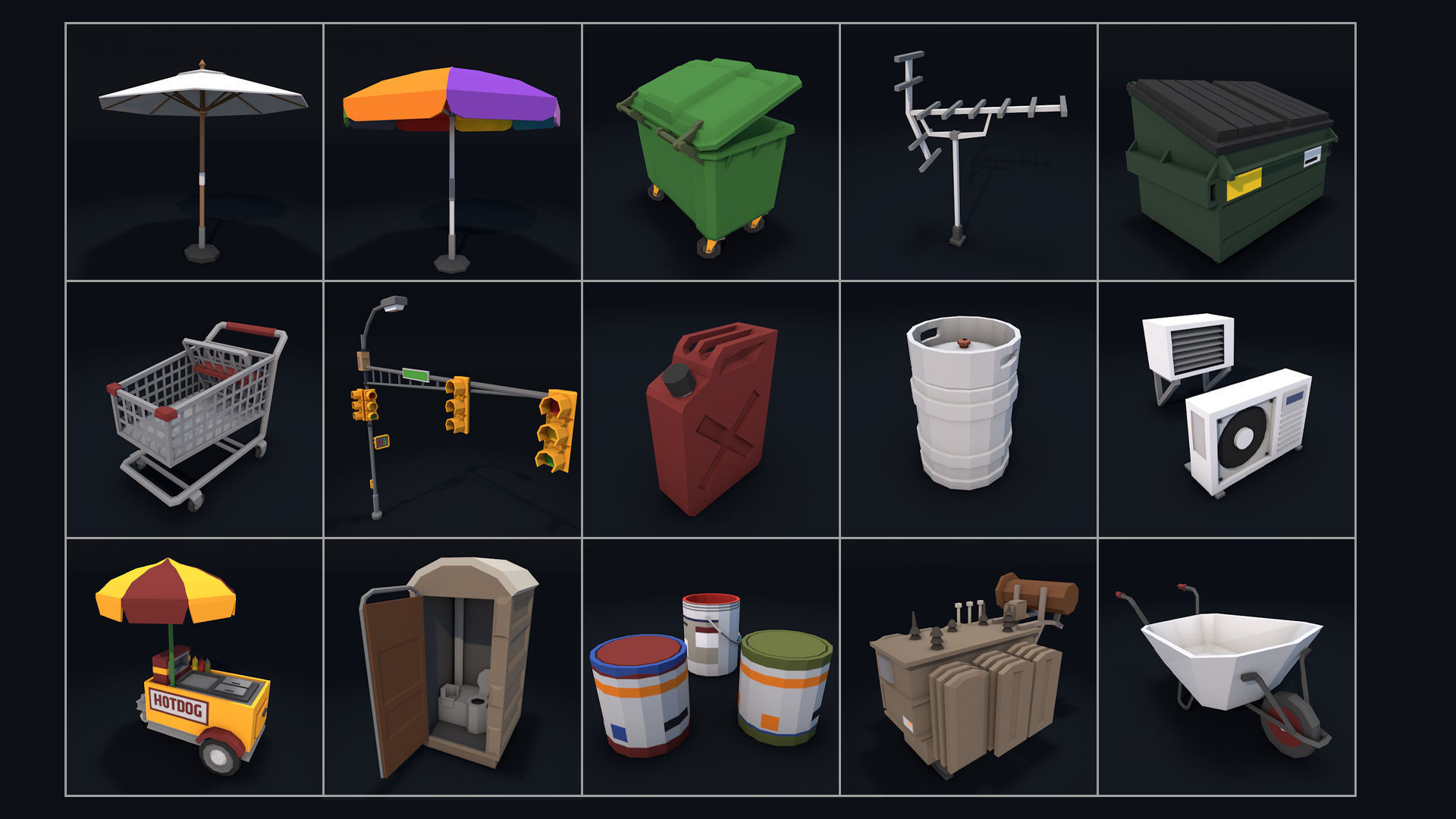 Low Poly City Mega Pack 2 Collection Low-poly 3D model_38