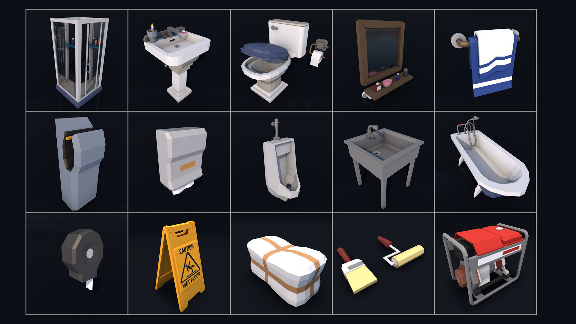 Low Poly City Mega Pack 2 Collection Low-poly 3D model_48