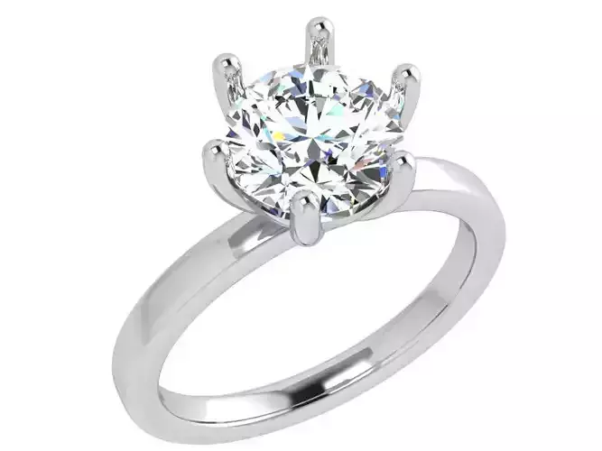 Round Diamond Soltaire Ring 3877