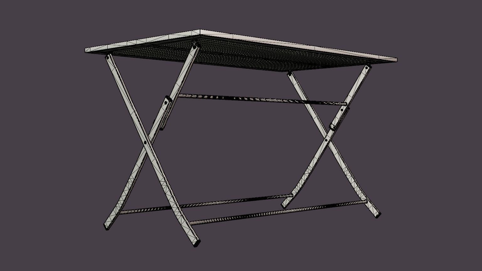 Nice folding table Low-poly 3D model_6