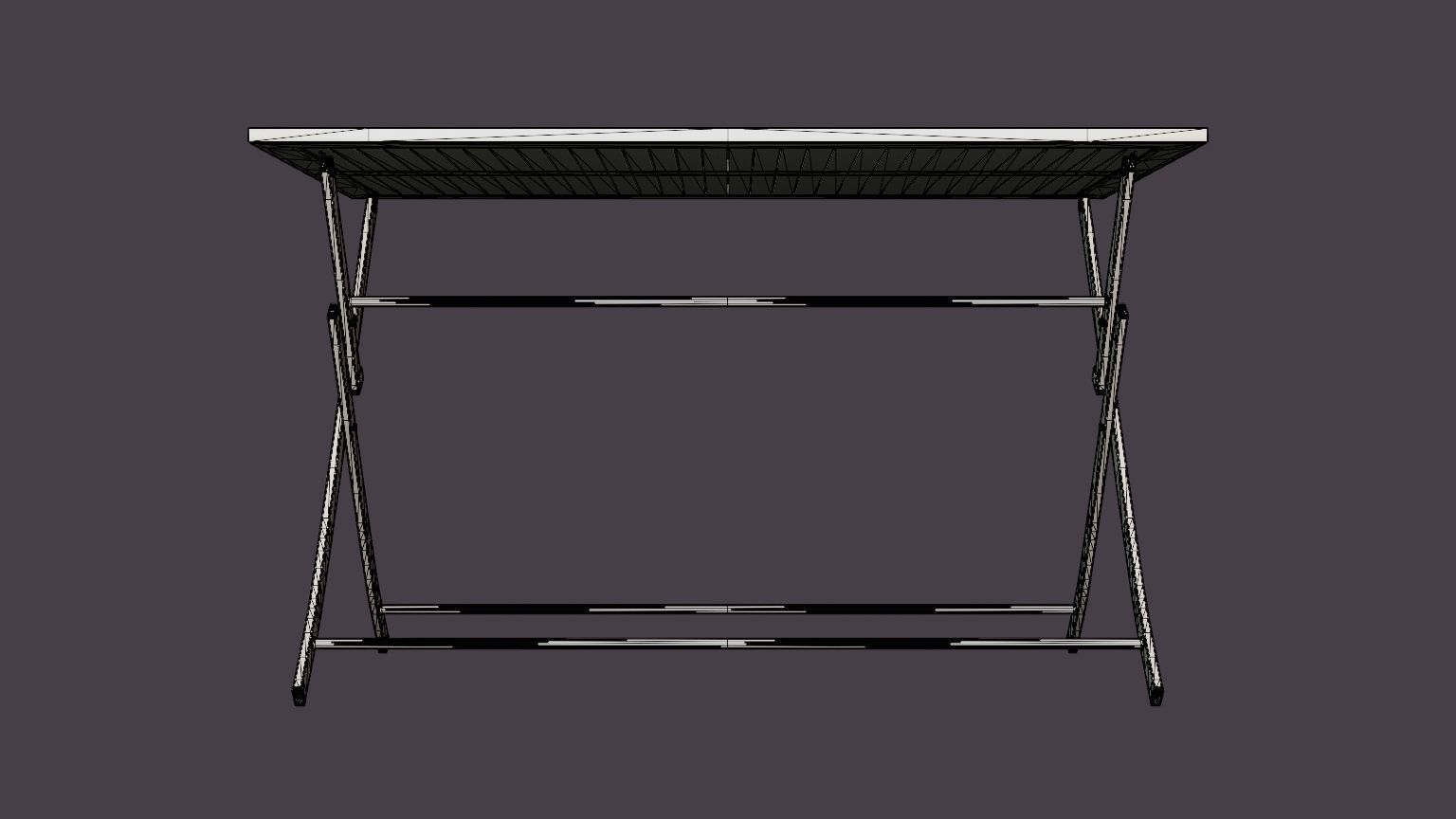 Nice folding table Low-poly 3D model_5