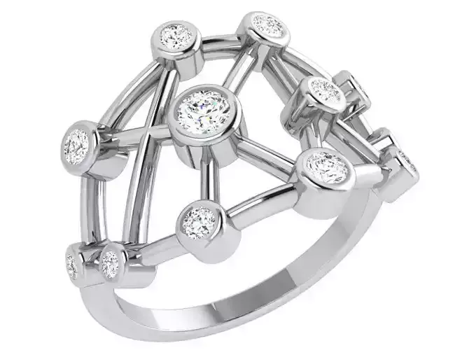 Bezel Setting Net Ring 3881