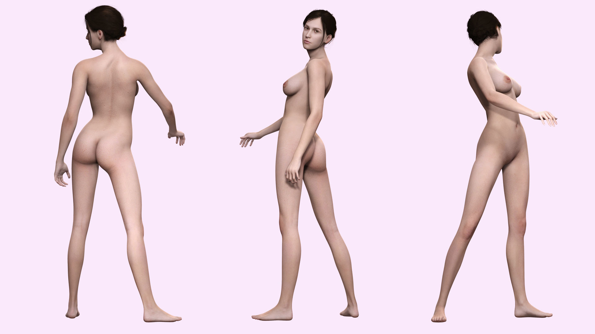 Isabella - Female Base Mesh Realistic Reference Low-poly 3D model_6