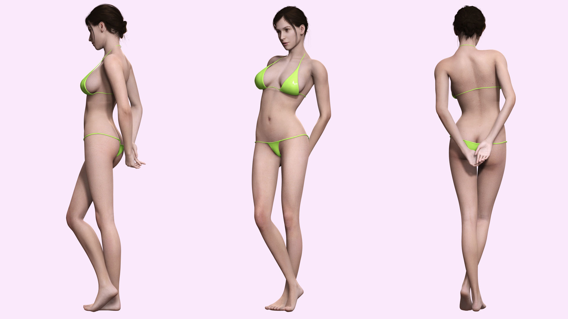 Isabella - Female Base Mesh Realistic Reference Low-poly 3D model_3