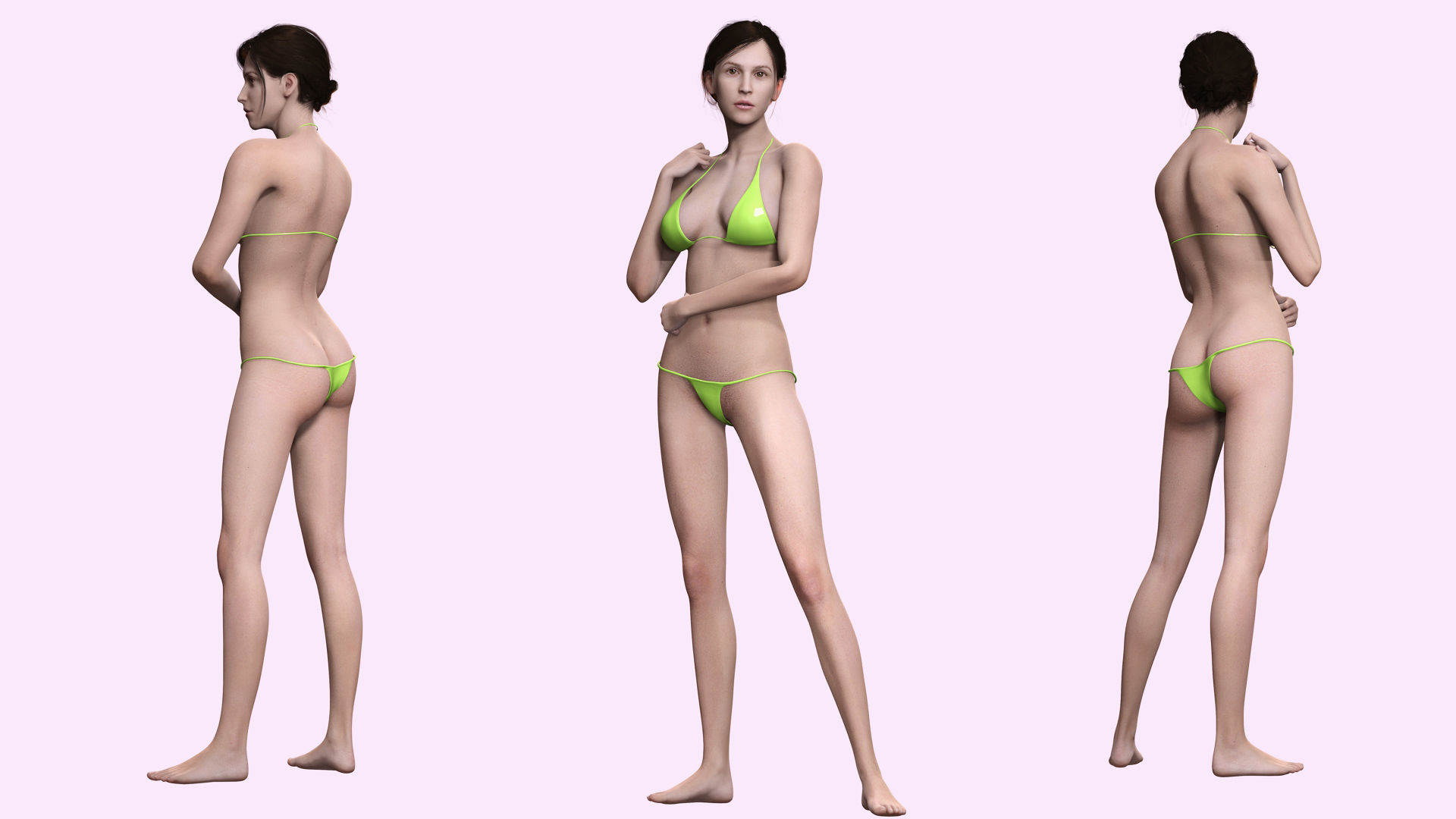 Isabella - Female Base Mesh Realistic Reference Low-poly 3D model_2