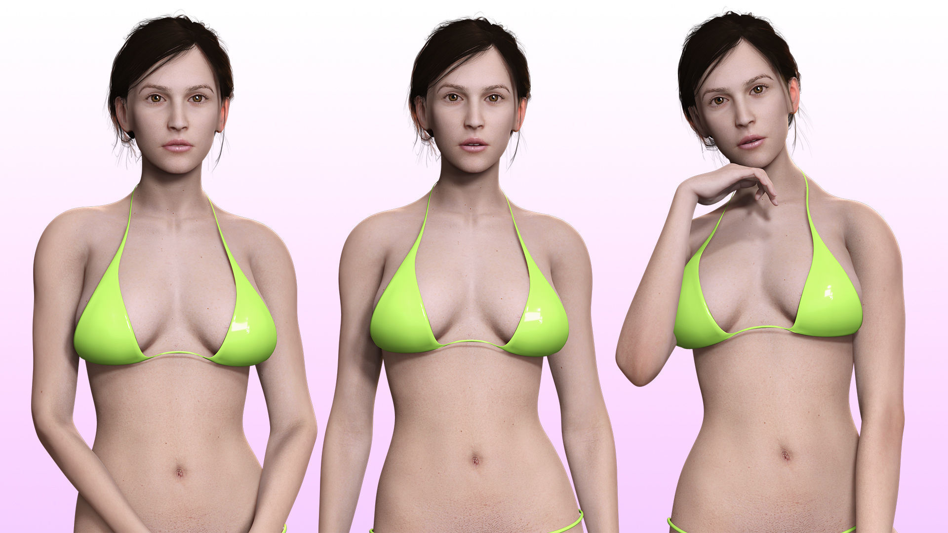 Isabella - Female Base Mesh Realistic Reference Low-poly 3D model_8