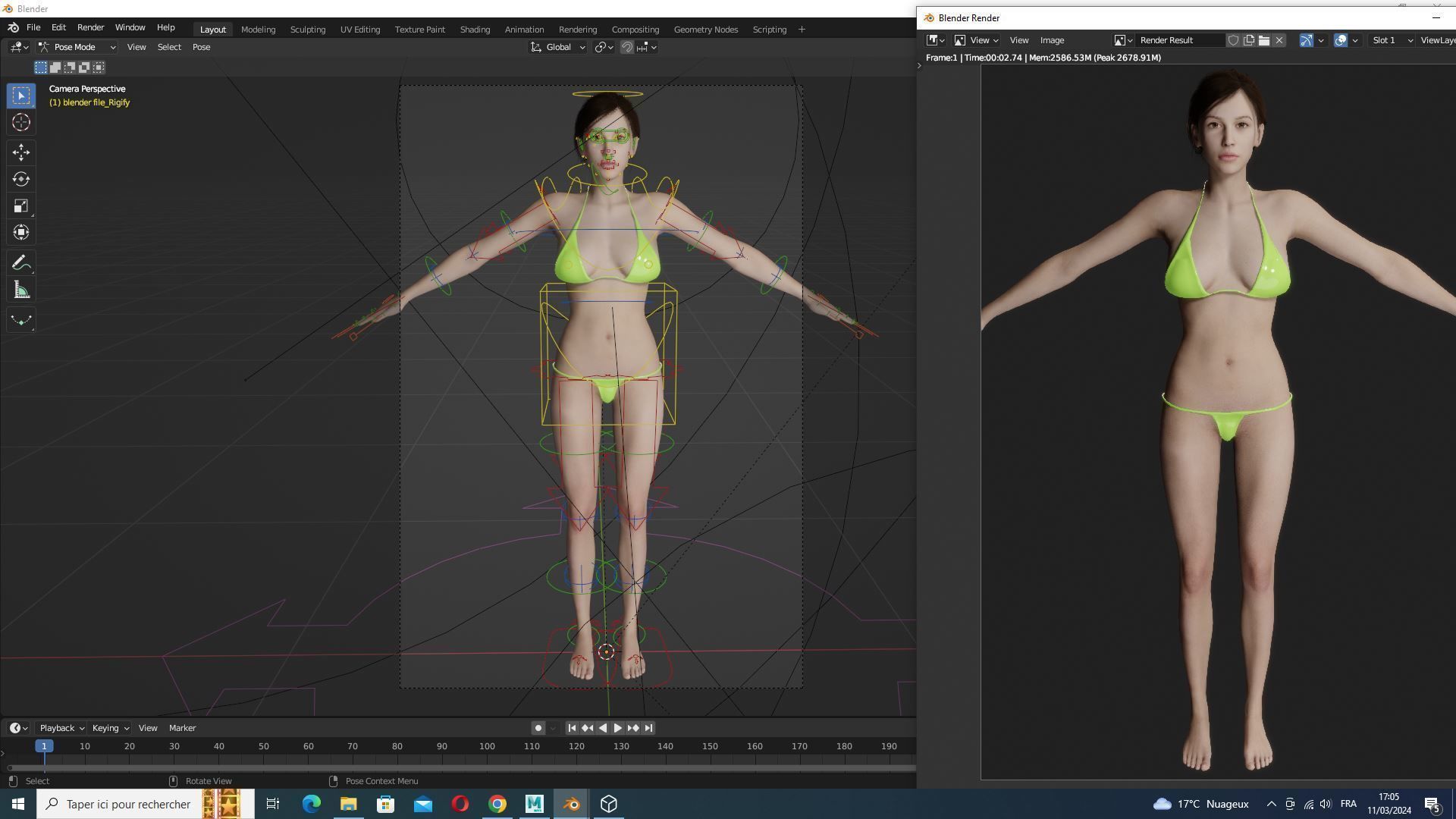 Isabella - Female Base Mesh Realistic Reference Low-poly 3D model_22