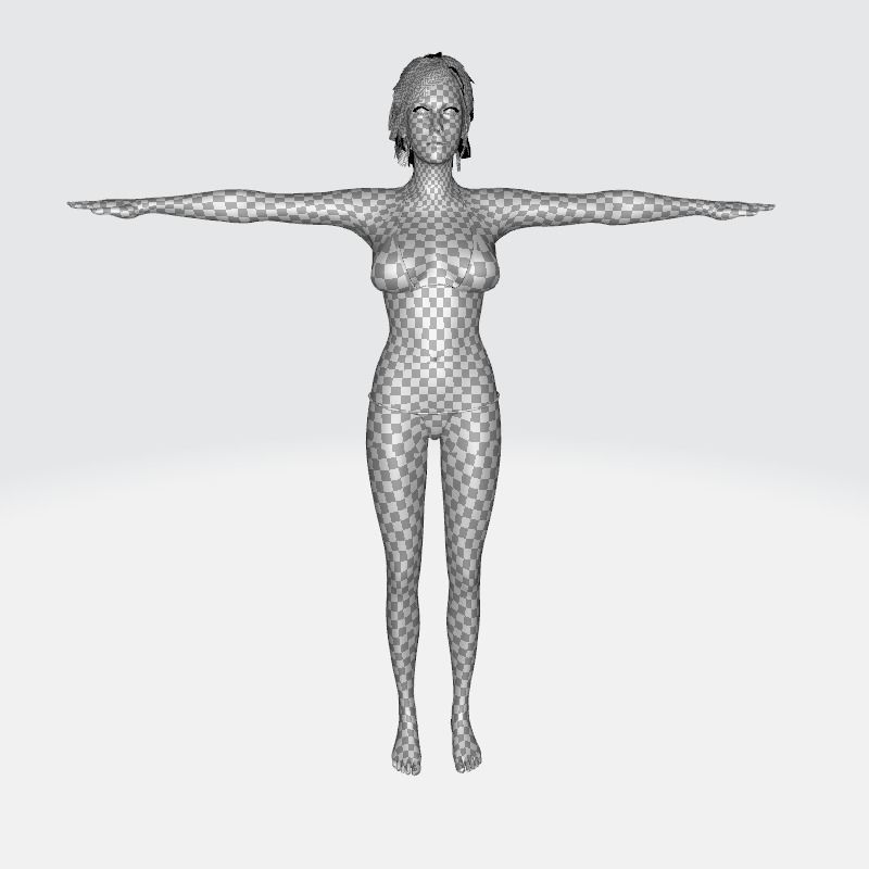 Isabella - Female Base Mesh Realistic Reference Low-poly 3D model_23