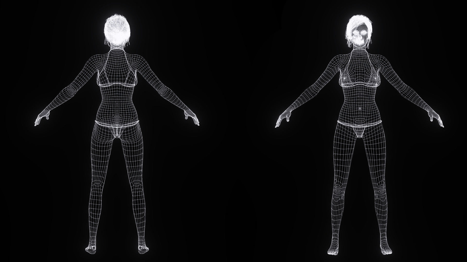 Isabella - Female Base Mesh Realistic Reference Low-poly 3D model_10