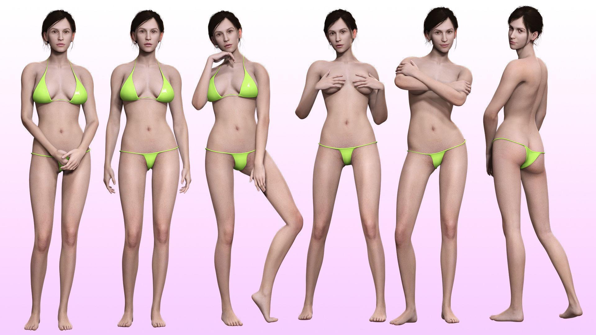 Isabella - Female Base Mesh Realistic Reference Low-poly 3D model_1