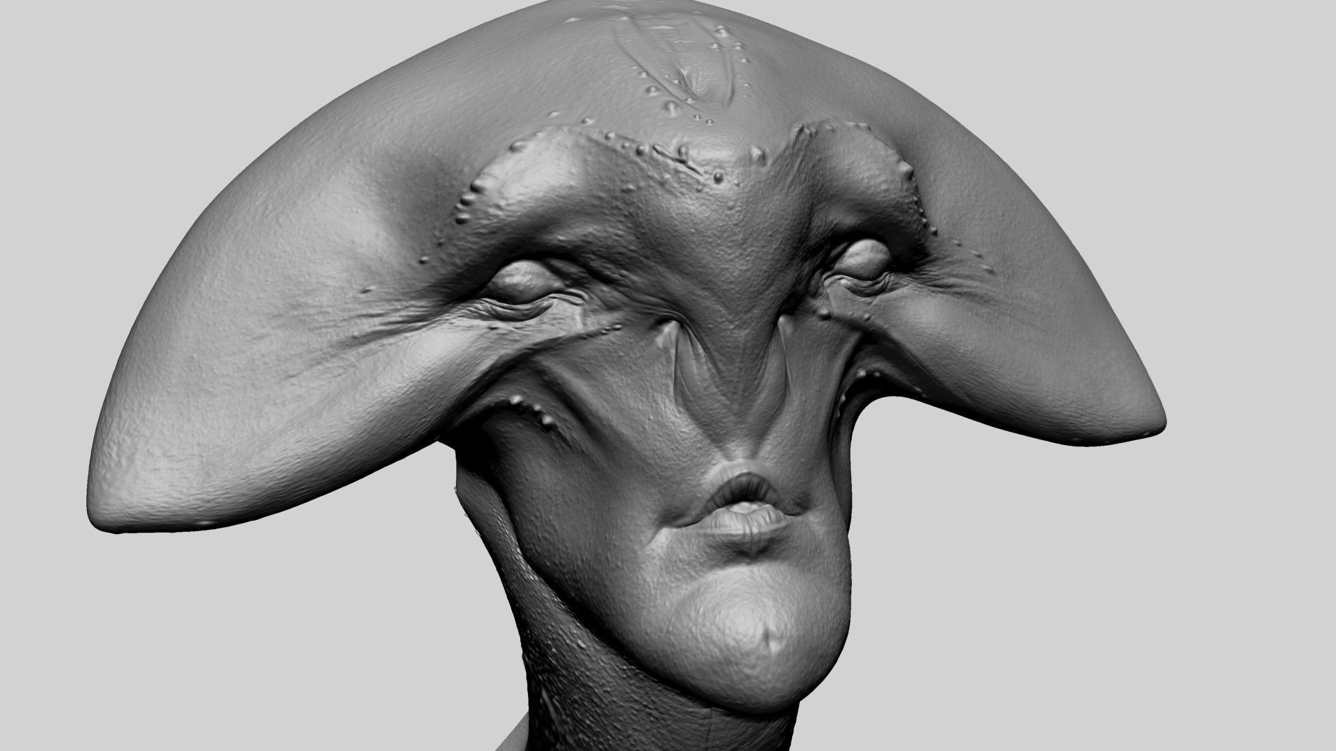 Creature Bust C 3D print model_9