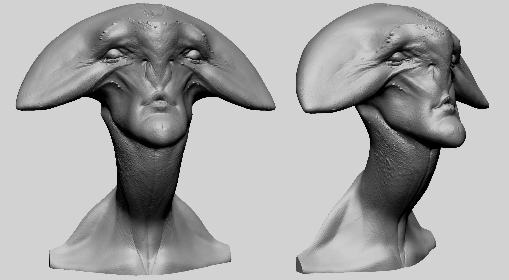 Creature Bust C 3D print model_0