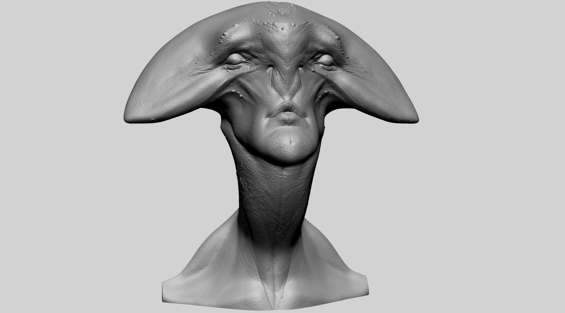 Creature Bust C 3D print model_1