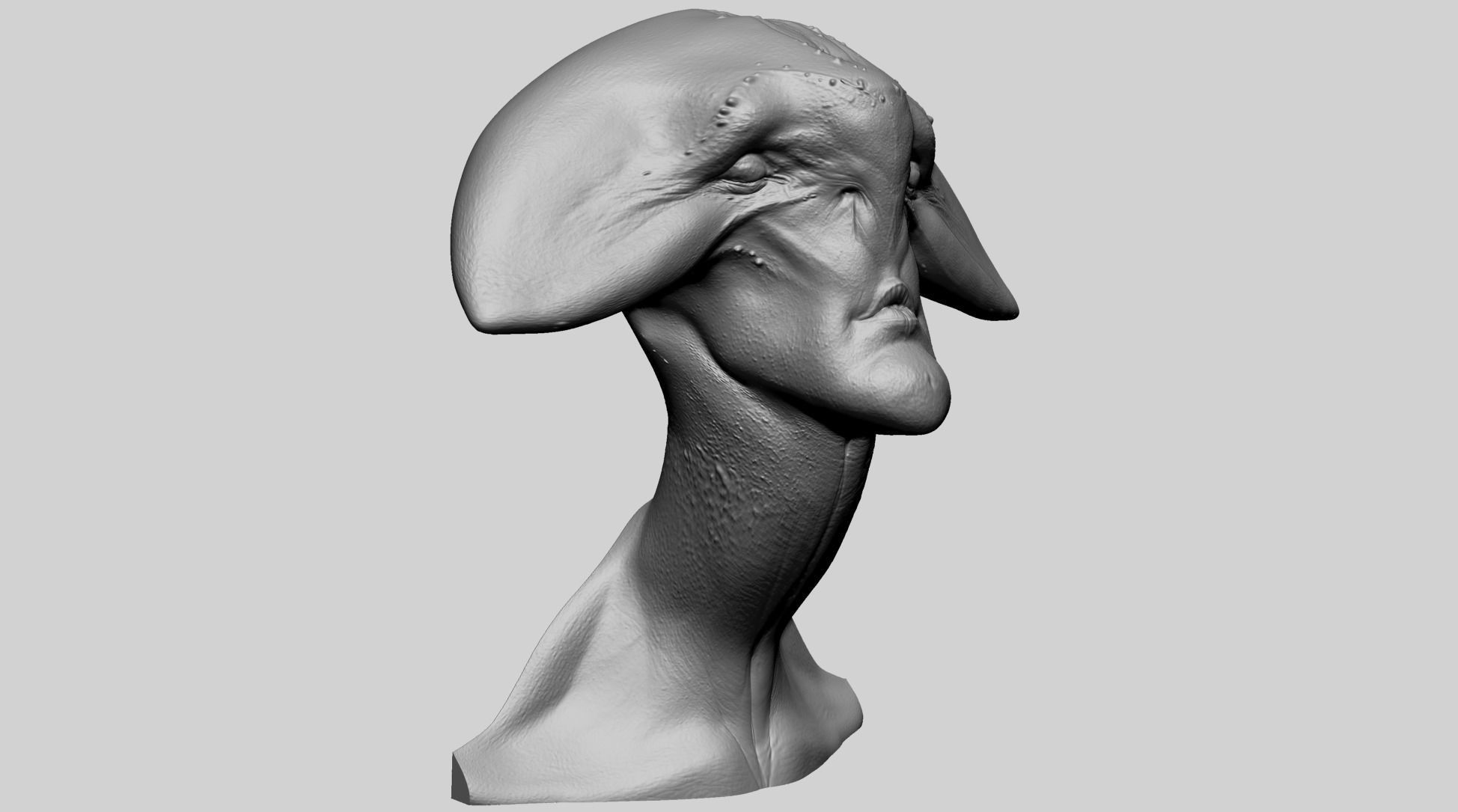 Creature Bust C 3D print model_2