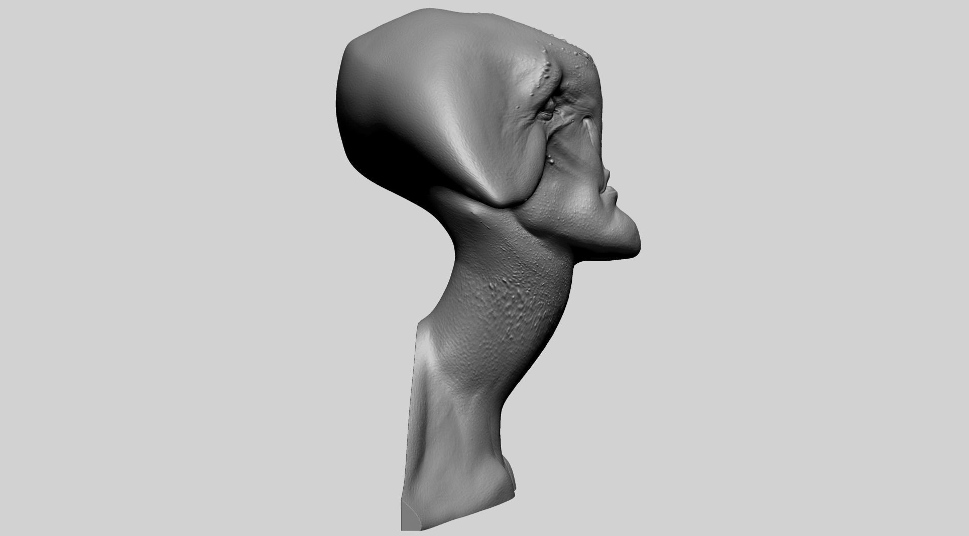 Creature Bust C 3D print model_3