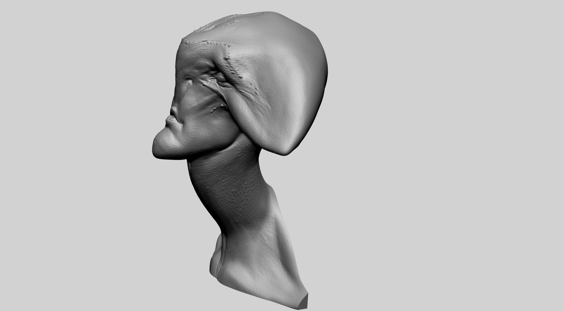 Creature Bust C 3D print model_6