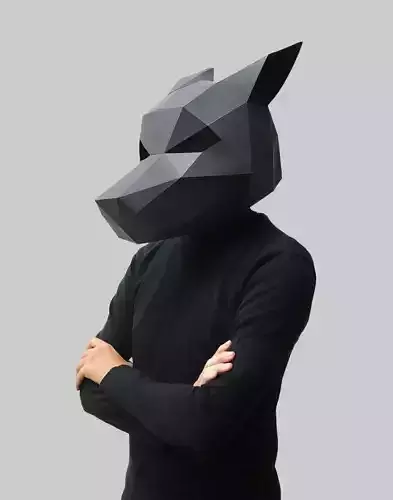 WOLF MASK for 3D PRINT