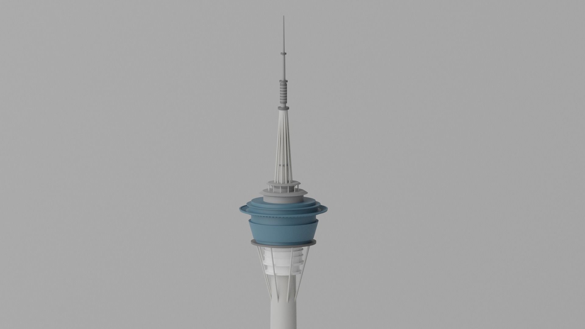 Cartoon Macau Tower Landmark 3D model_6