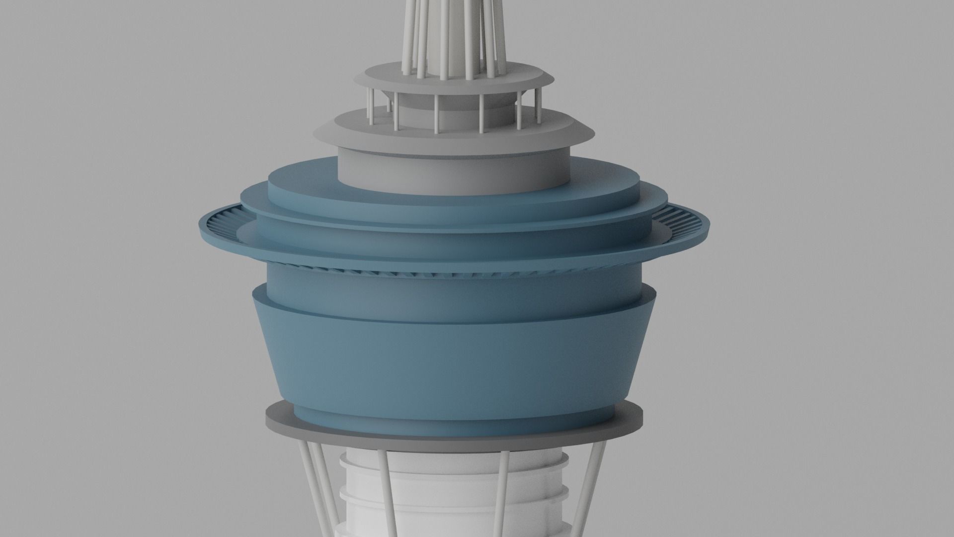 Cartoon Macau Tower Landmark 3D model_7