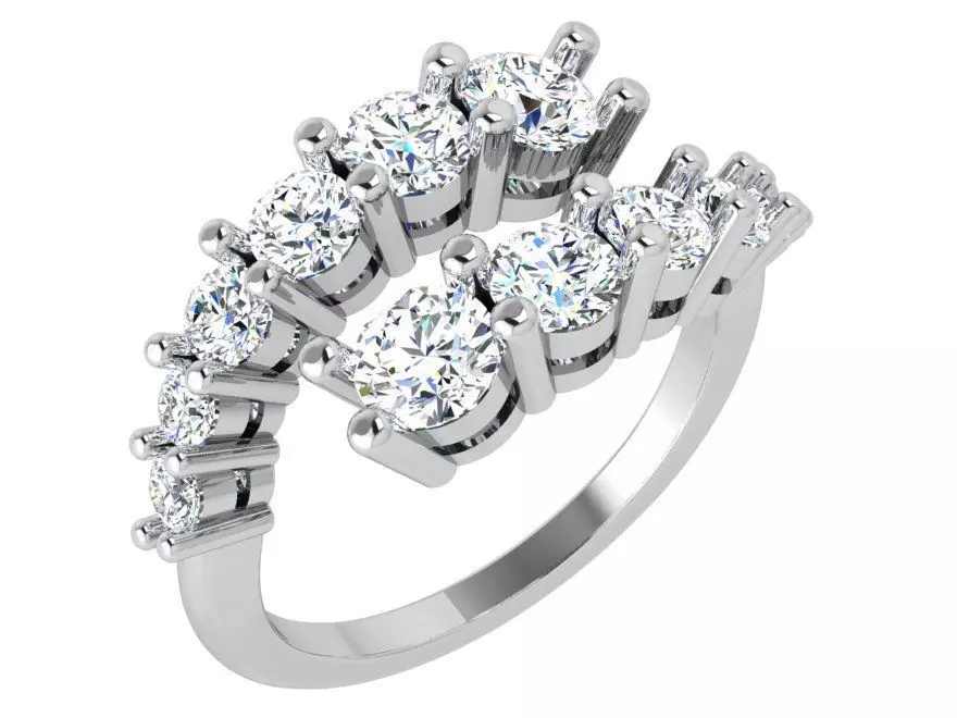 Round Diamond Spiral Ring 3893 3D print model