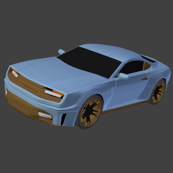Stylish muscle car concept 3D model_7